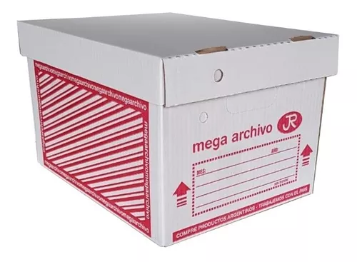 CAJA ARCHIVO CARTON BLANCA C/TAPA 42x33x25                  