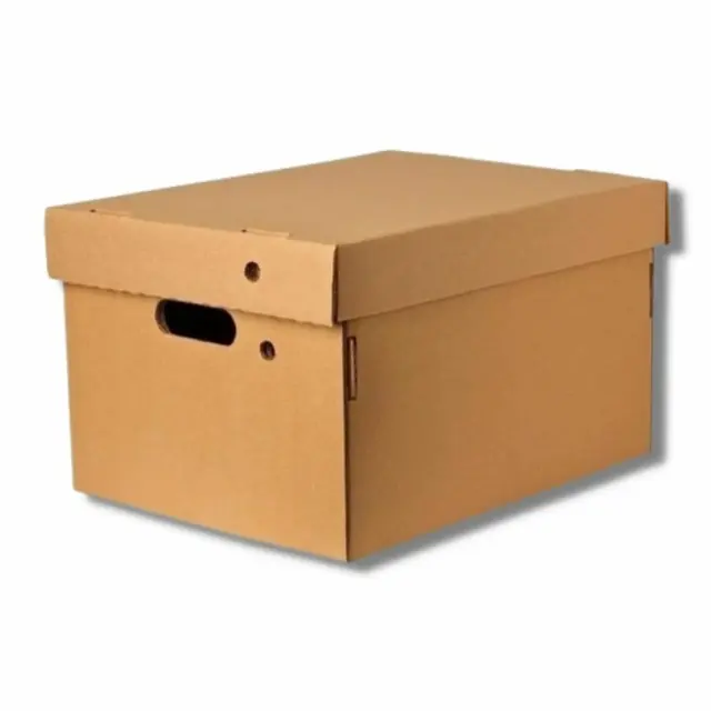 CAJA ARCHIVO CARTON MARRON C/TAPA 44x32x27 1ra.CALIDAD      