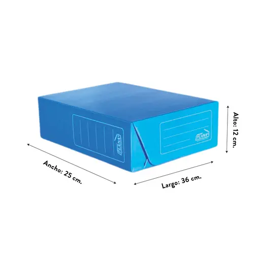 CAJA ARCHIVO PLASTICA OFICIO AZUL 36x25x 9                  