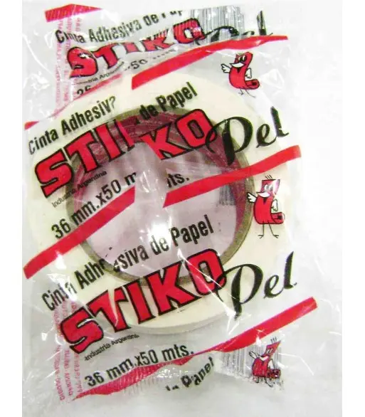 CINTA ADHESIVA ENMASCARAR STIKO PEL       36mm.x50m.        