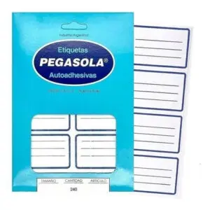 ETIQUETA LISA PEGASOLA ESCOLAR B.AZUL                       