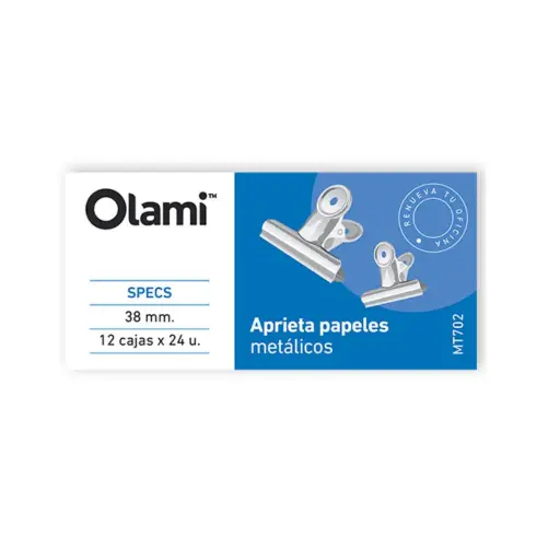 [373] APRIETAPAPEL OLAMI CROMADO MT702 38mm.                      