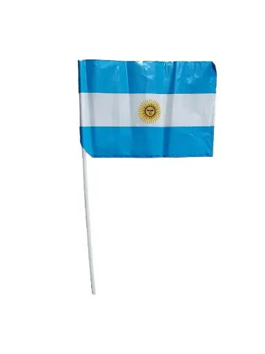 [426] BANDERA ARGENTINA PLASTICA  C/SOL  15x 21 12u.              