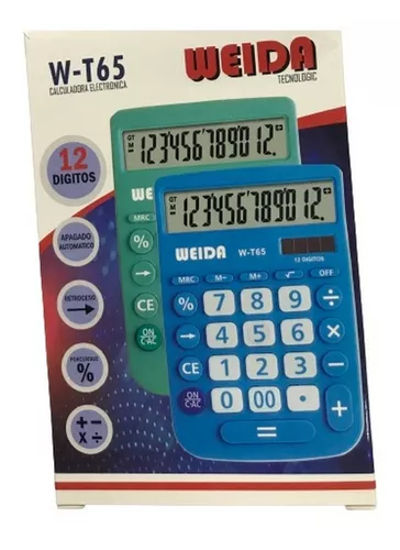 [2065] CALCULADORA W-T65  12 DIG.MEDIANA COLOR                     
