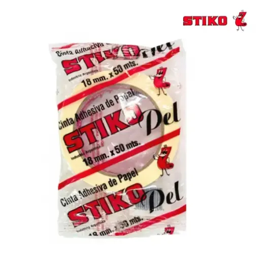 [1504] CINTA ADHESIVA ENMASCARAR STIKO PEL       18mm.x50m.        