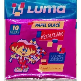 [3718] PAPEL GLASE LUMA METAL SOBRE       10u.                     