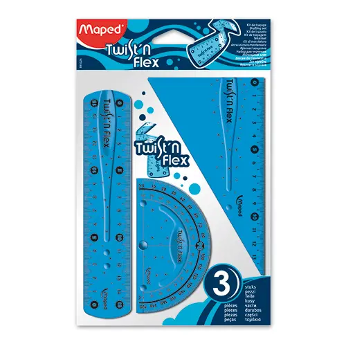 [1246] SET GEOMETRIA MAPED TWIST N' FLEX 15CM X 3 PIEZAS