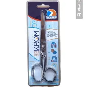 [6080] TIJERA EZCO KROM   BLISTER     17.5cm.                      